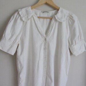Madewell Ruffle Collar Short Sleeve Top